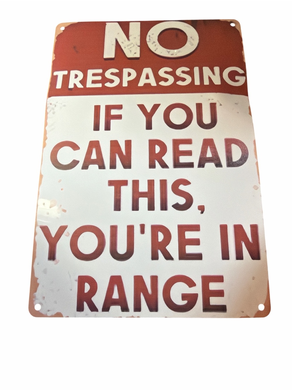 Vintage-Style "No Trespassing" Tin Sign - Funny Man Cave Decor